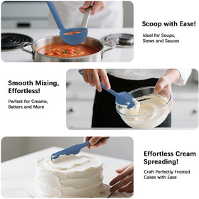 BPA-free Coukre silicone utensils ideal for safe food prep and cleanup.