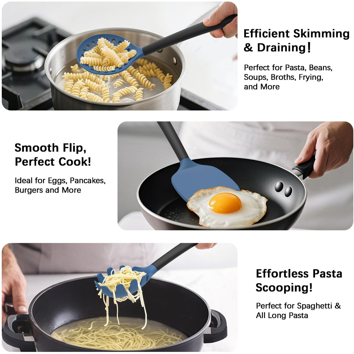 Coukre heat-resistant silicone utensils enduring high heat for versatile tasks