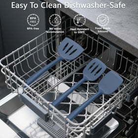 Hanging holes and holder highlight convenient storage and easy reach.