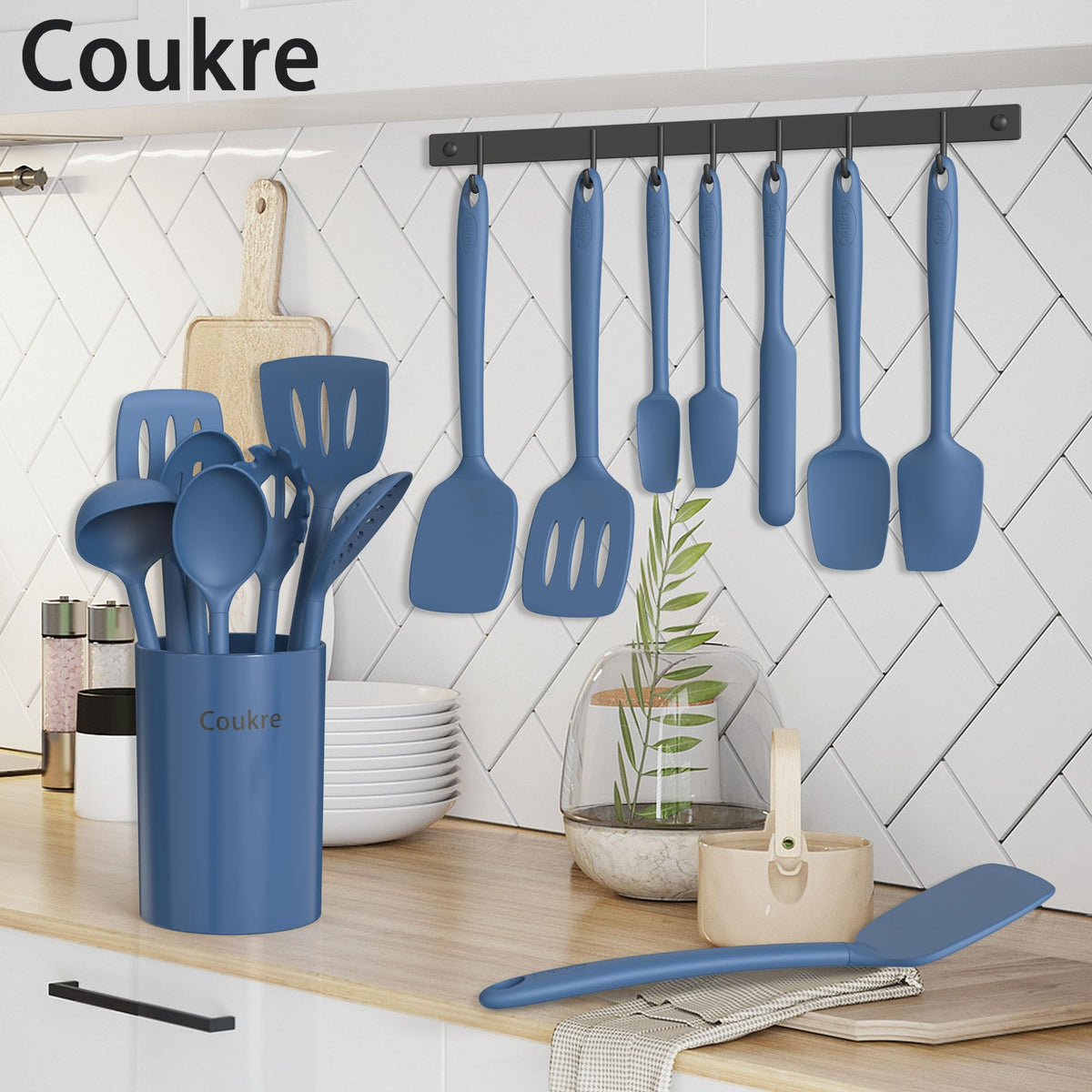 PureDarkBlue Coukre utensils showcase color and ergonomic design.
