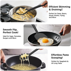 Coukre solid silicone spoon, versatile for stirring, scooping, and serving.
