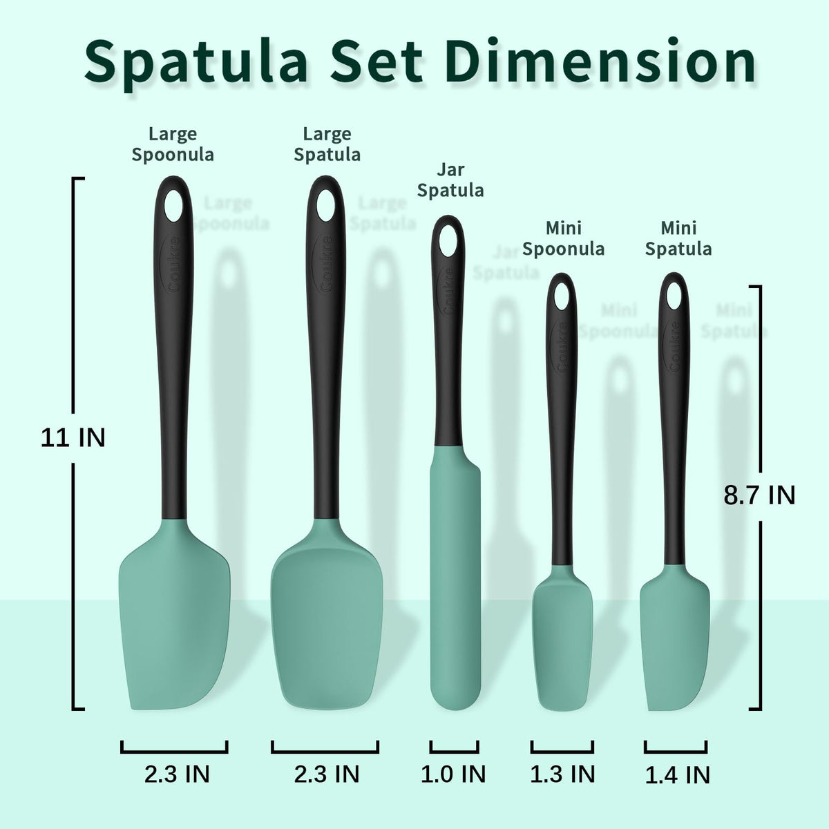 Coukre small spatula ideal for precise stirring and reachible corners.