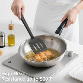 Coukre silicone spatula with heat resistant handle for high-heat cooking up to 500°F