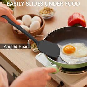Coukre BPA-free spatula set designed for non-scratch use on nonstick pans