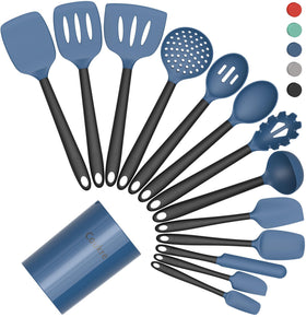 Coukre silicone utensils set with holder organized for easy cooking