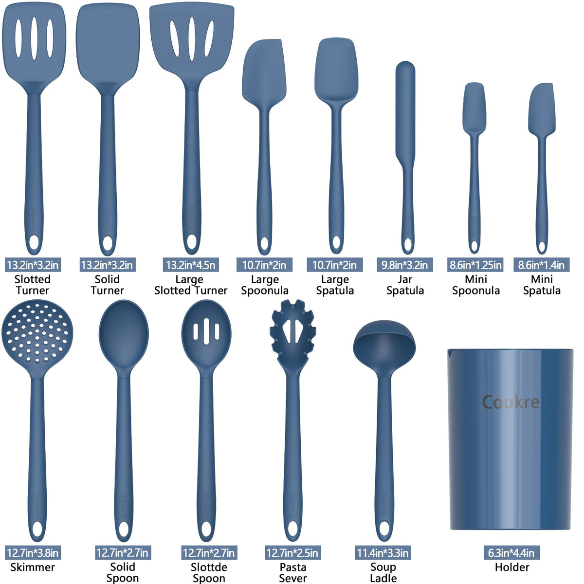 Spatula and spoon set in action for non-stick pans.