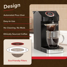 Coulée SWIRL rotates to bloom grounds for balanced flavor.