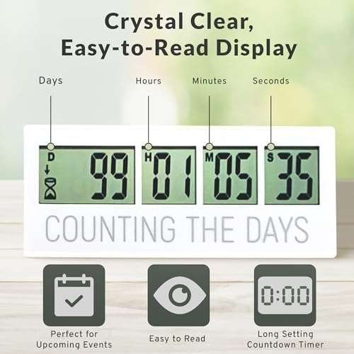 Countables countdown clock durable five-year construction for long-term use.