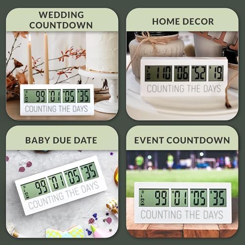 Countables countdown clock reusable design enables counting down multiple celebrations.