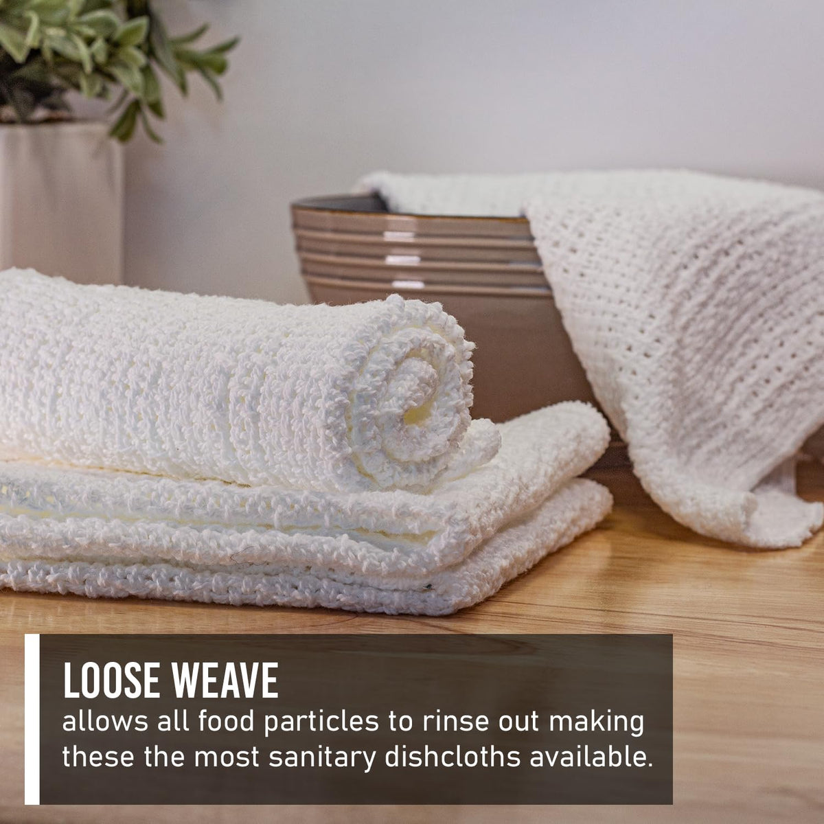 Machine washable and preshrunk Country Cottons Old Fashion dishcloths.