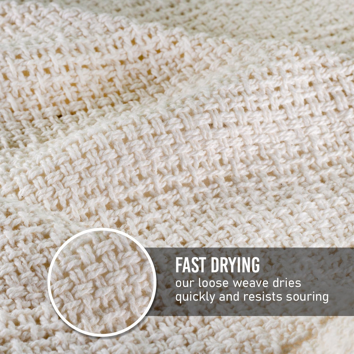 Country Cottons Old Fashion towels lint-free surface protects delicate dishes.