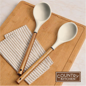 Country Kitchen angled spatula with wood handle for precise scraping and spreading