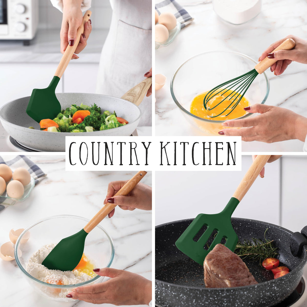 Country Kitchen green utensil set adds style to cooking and serving