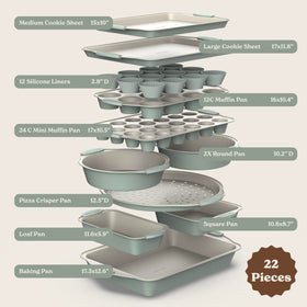 Country Kitchen nonstick pan set for effortless release and easy cleanup.