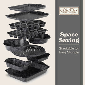 Country Kitchen easy-release bakeware improves release and makes cleanup easier after baking.