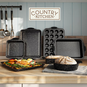Country Kitchen nonstick stackable bakeware set small pan ensures quick cleanup and reliable release.