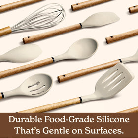 Country Kitchen slotted basting spoon guards against splatter while lifting sauces