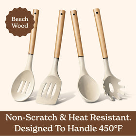 Country Kitchen slotted turner silicone head protects nonstick cookware during flipping