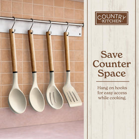 Country Kitchen spaghetti server with ergonomic wooden grip for pasta