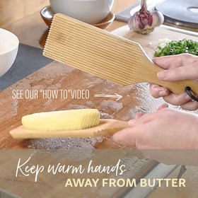Country Trading Co butter paddle helps shape sticks and press molds.