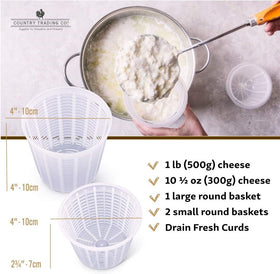 Country Trading Co medium square 450g mold, versatile cheese making.