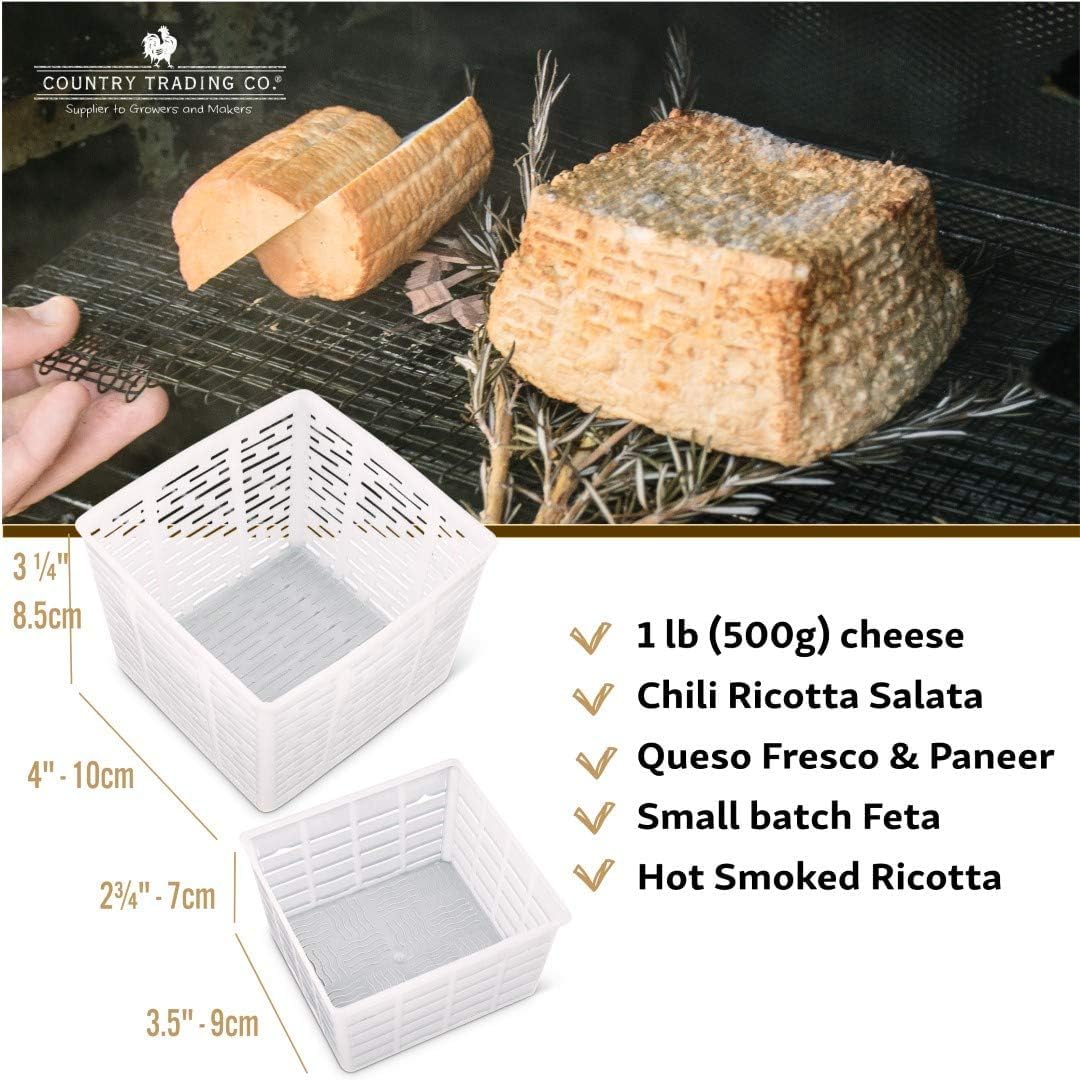 Country Trading Co ricotta draining basket for fresh at-home cheese.