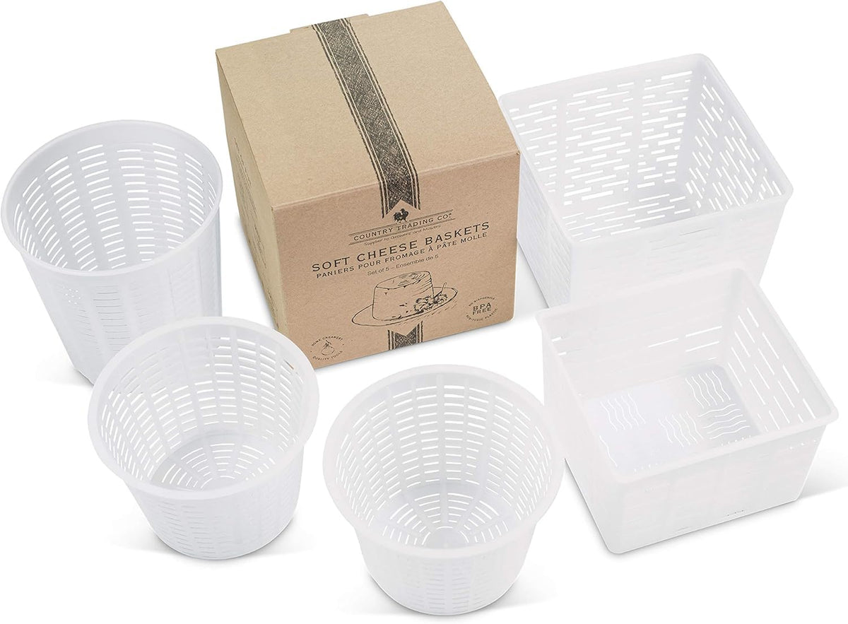 Country Trading Co cheesemaking molds, small round 300g, ideal for easy home ricotta draining.