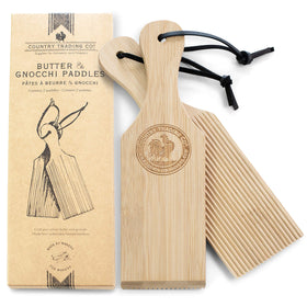 Country Trading Co gnocchi board with deep grooves for sauce capture.