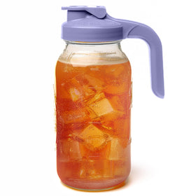 County Line Kitchen glass mason jar pitcher with lid for durable storage and easy serving.