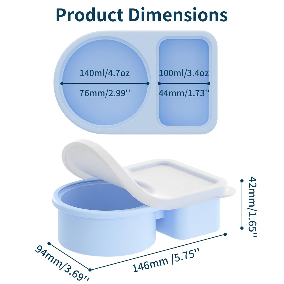 Coutnier rectangular and round divided containers provide portion control for salads and snacks.