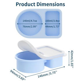 Coutnier rectangular and round divided containers provide portion control for salads and snacks.