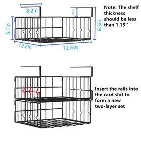 Couwilson under shelf basket in cabinet demonstrates tool-free installation.