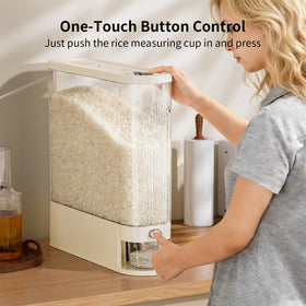 CoveCarol crystal-clear container shows remaining rice at a glance