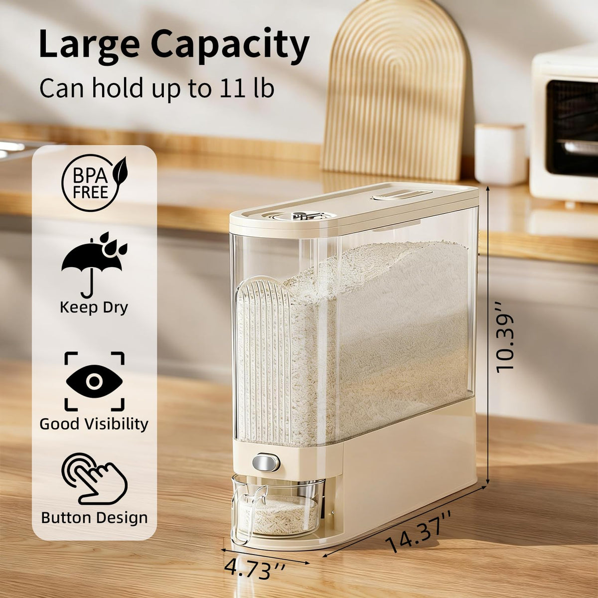 CoveCarol one-touch dispensing delivers smooth pouring with no clogging or residue