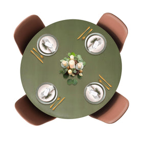 Covers For The Home deluxe elastic edged basketweave green table cover snug-fit for round tables