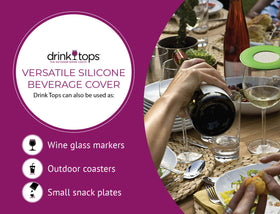Coverware outdoor wine cover helps keep debris out during al fresco meals.