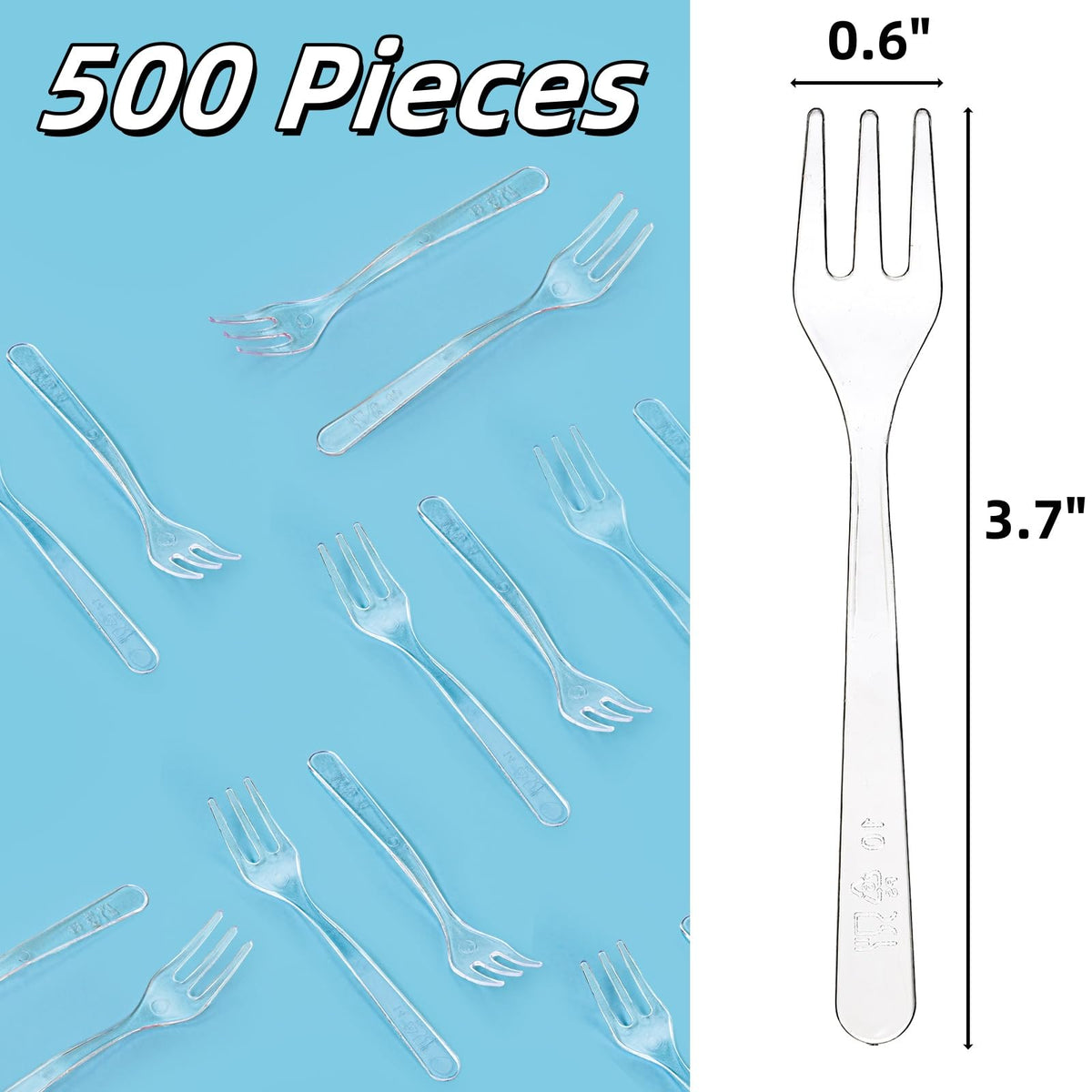 Covzoe 3-7in mini dessert forks, clear design, easy to handle at parties.