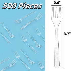 Covzoe 3-7in mini dessert forks, clear design, easy to handle at parties.