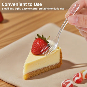 Covzoe disposable clear appetizer forks suit elegant tableware and cleanup.