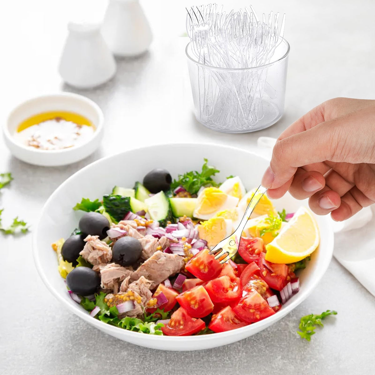 Covzoe easy-cleanup mini forks offer quick disposal after desserts.