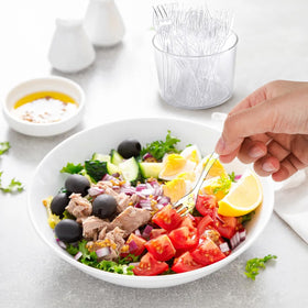 Covzoe easy-cleanup mini forks offer quick disposal after desserts.