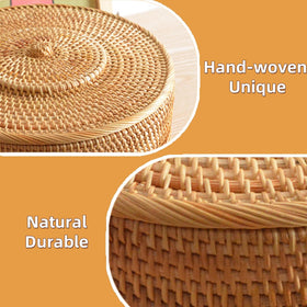 Covzoe handwoven rattan tortilla basket adds authentic Mexican-inspired style.