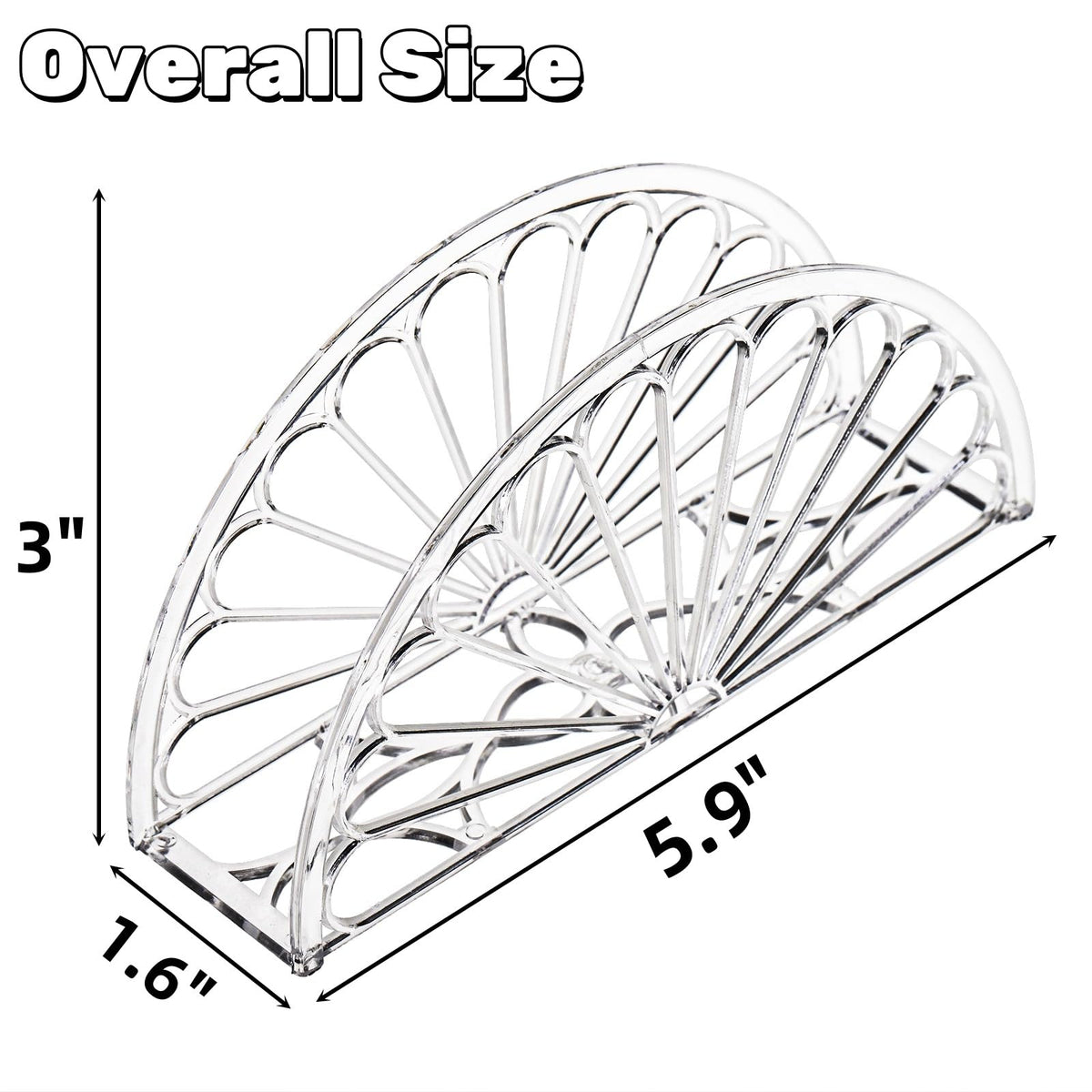 Covzoe napkin holder from the side, highlighting slim profile and transparency