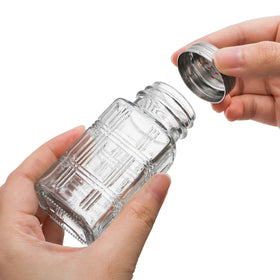 Covzoe thick-glass spice jars with metal lids for daily use