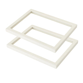 Coward beige velvet glass lid, top view, enhances tray presentation.