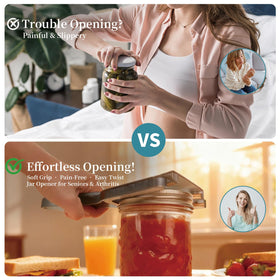 Cowbright jar opener showing wide handle for comfortable use