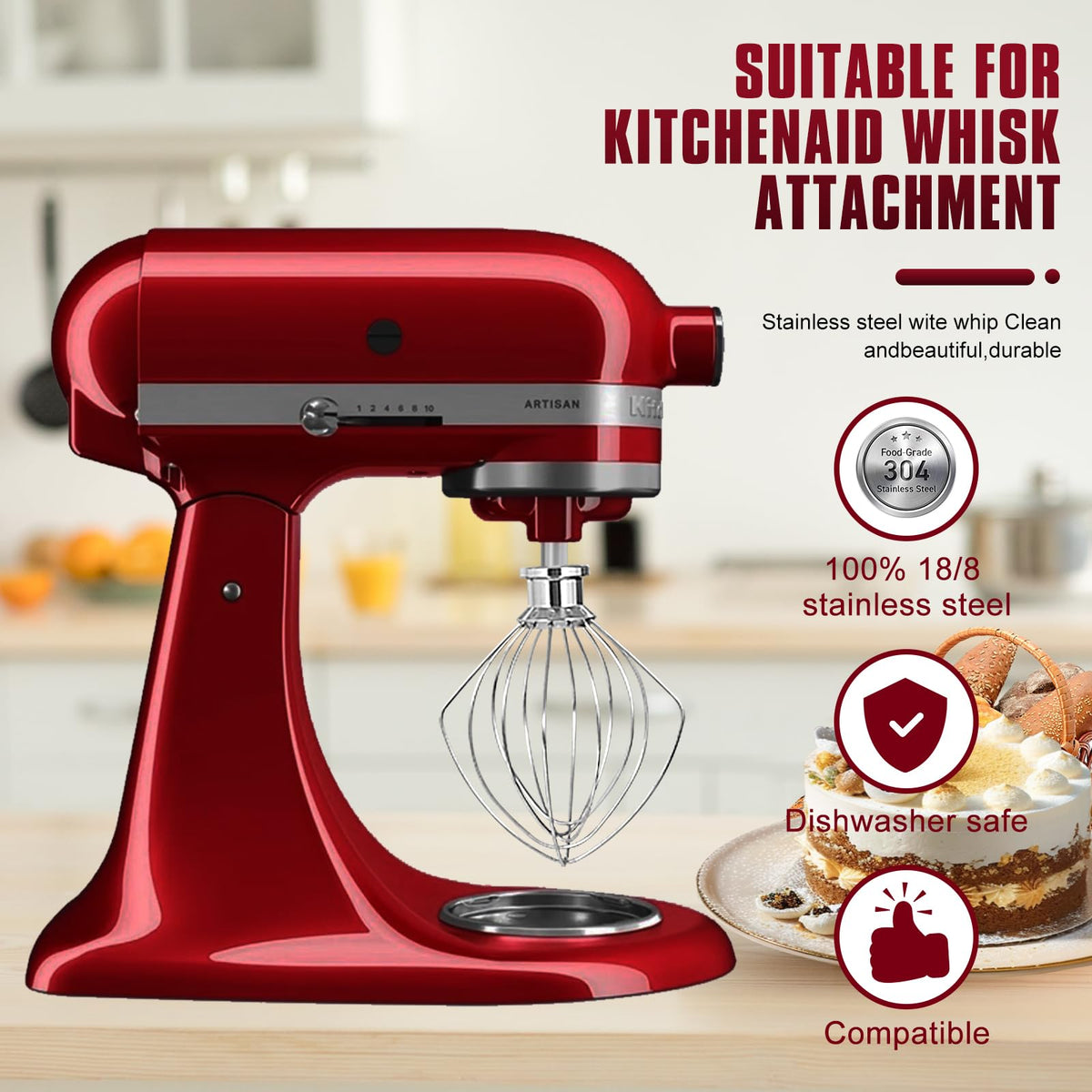 Snap-on Cowbright whisk enables fast changes during busy baking