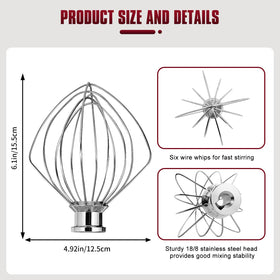 K45WW fits KitchenAid 4.5-5 qt tilt-head models for easy attachment