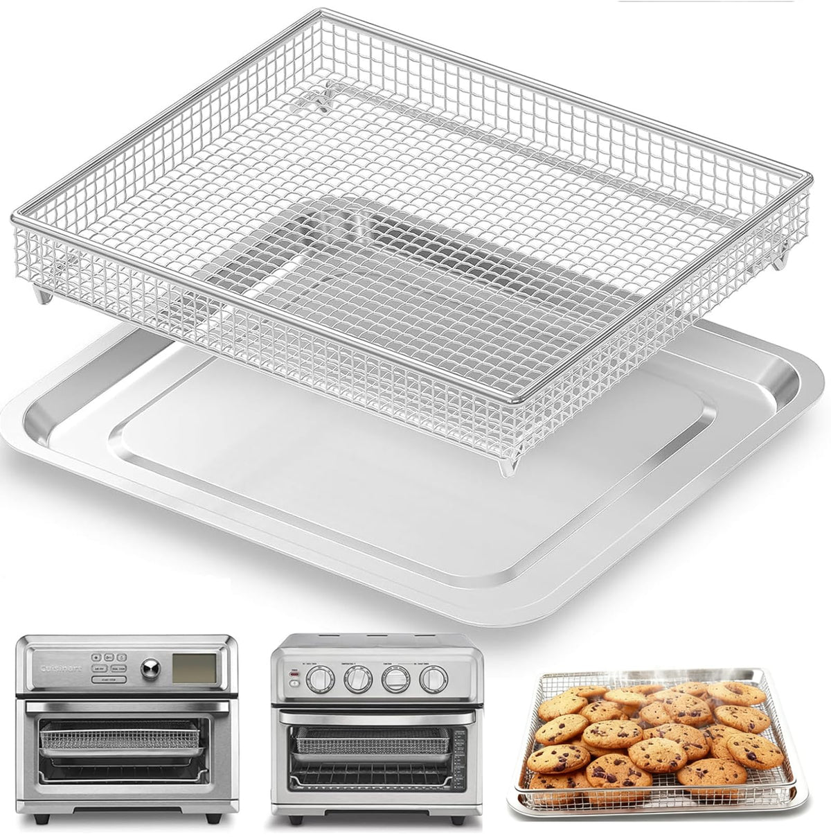 COWHERDING air fryer tray fits Cuisinart TOA-60 for even heating
