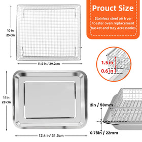 COWHERDING air fryer tray fits Cuisinart TOA-65 for easy replacement